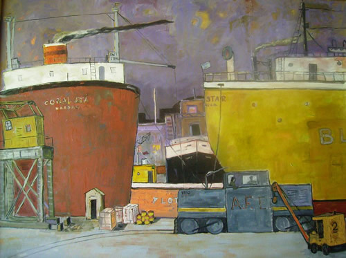 Ships working in port Ships working in port