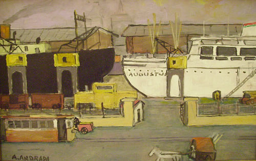 Viejo transatlántico Augustus en puerto